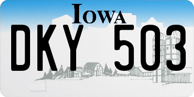 IA license plate DKY503