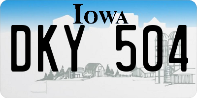 IA license plate DKY504