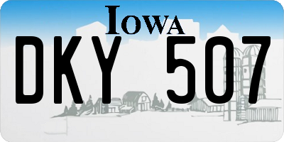 IA license plate DKY507