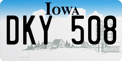 IA license plate DKY508