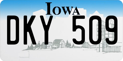 IA license plate DKY509