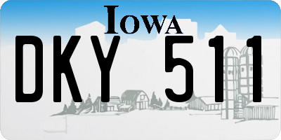IA license plate DKY511