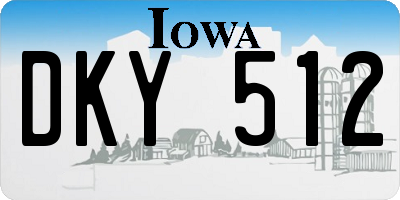 IA license plate DKY512