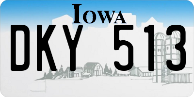 IA license plate DKY513