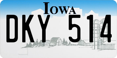 IA license plate DKY514