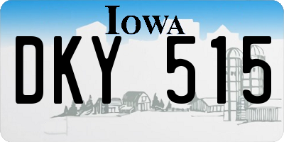 IA license plate DKY515