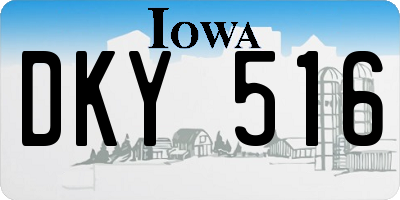 IA license plate DKY516