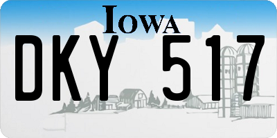 IA license plate DKY517