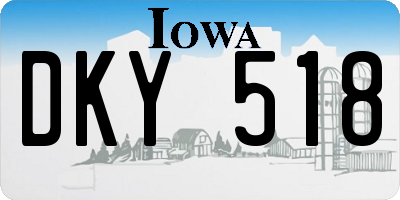 IA license plate DKY518
