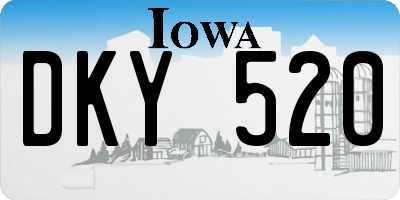IA license plate DKY520