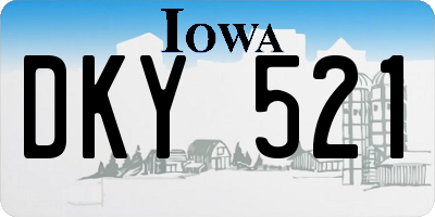 IA license plate DKY521