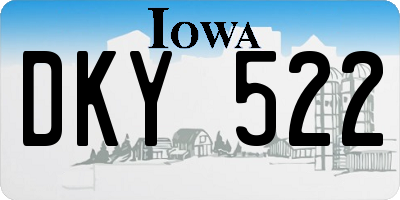 IA license plate DKY522