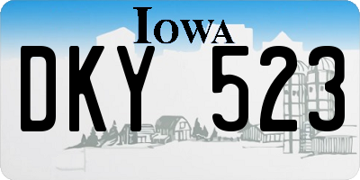 IA license plate DKY523