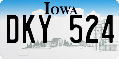 IA license plate DKY524