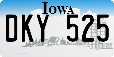 IA license plate DKY525