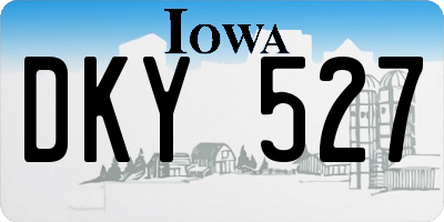 IA license plate DKY527