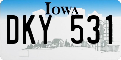 IA license plate DKY531