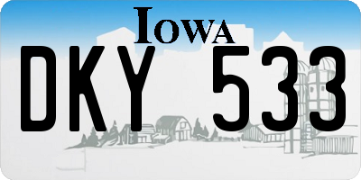 IA license plate DKY533