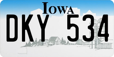 IA license plate DKY534