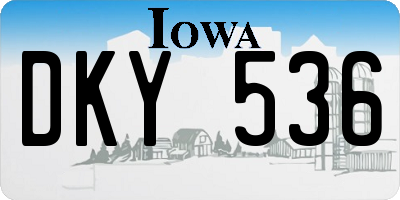 IA license plate DKY536