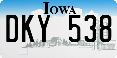 IA license plate DKY538