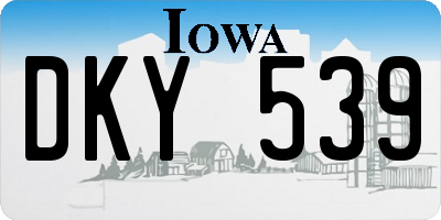 IA license plate DKY539