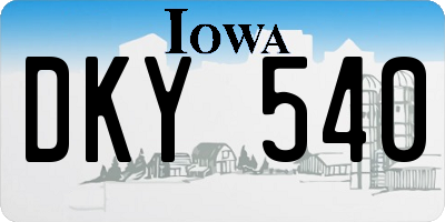 IA license plate DKY540