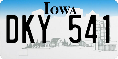 IA license plate DKY541
