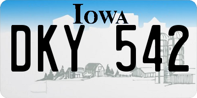 IA license plate DKY542