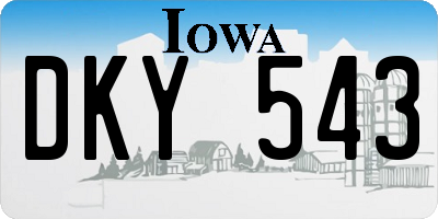 IA license plate DKY543