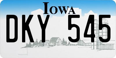 IA license plate DKY545