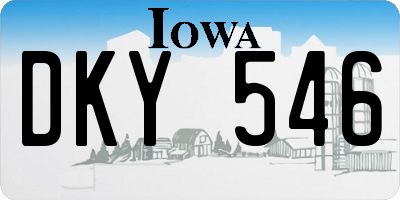 IA license plate DKY546