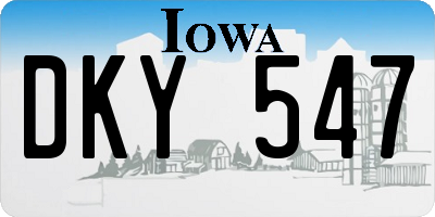 IA license plate DKY547