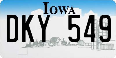 IA license plate DKY549