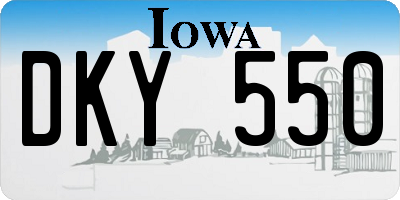 IA license plate DKY550
