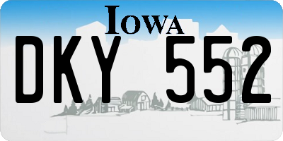 IA license plate DKY552