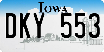 IA license plate DKY553
