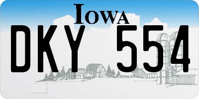 IA license plate DKY554