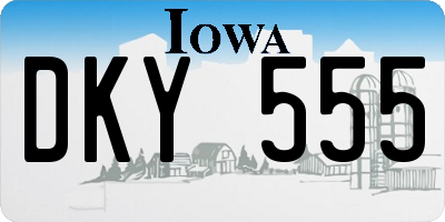 IA license plate DKY555