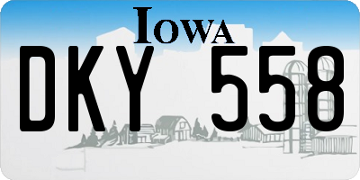 IA license plate DKY558