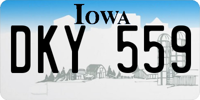 IA license plate DKY559