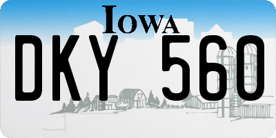 IA license plate DKY560