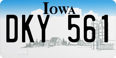 IA license plate DKY561