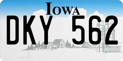IA license plate DKY562