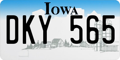 IA license plate DKY565