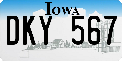 IA license plate DKY567