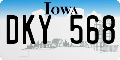 IA license plate DKY568