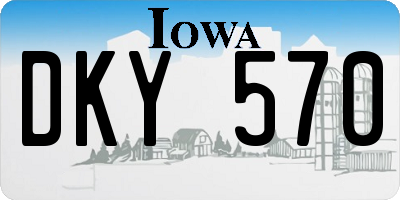 IA license plate DKY570