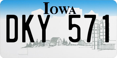 IA license plate DKY571