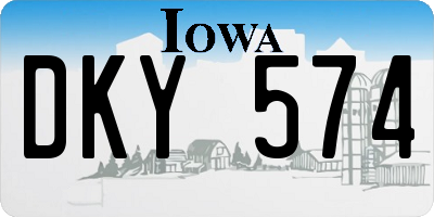 IA license plate DKY574